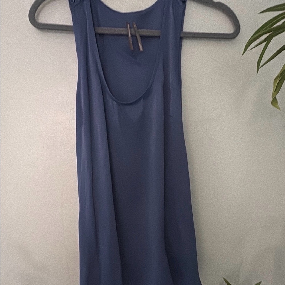 Anthropologie Blue Scoop Neck Sleeveless Tank